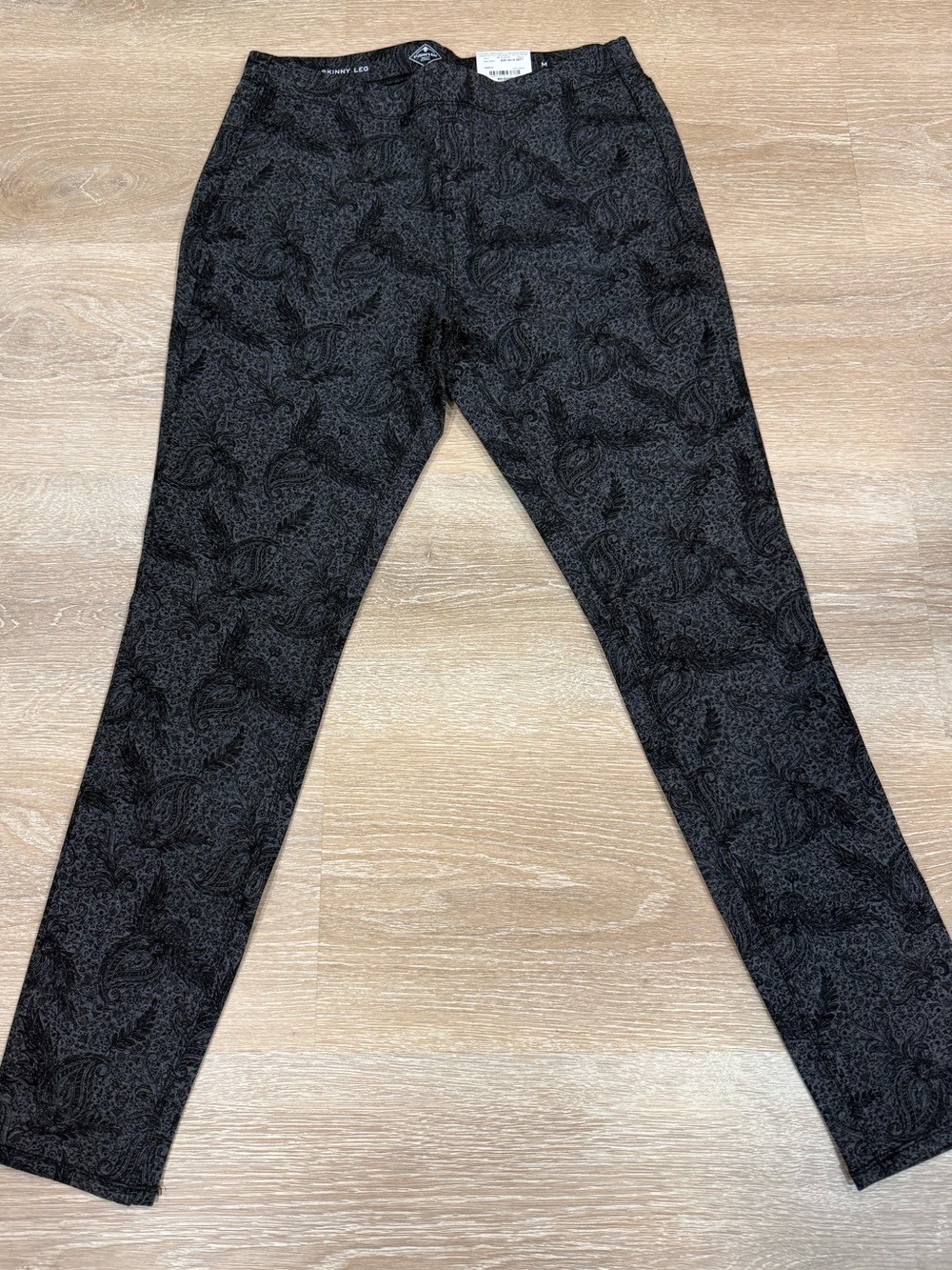 St. John's Bay Black Paisley Skinny-Leg Pants NWT